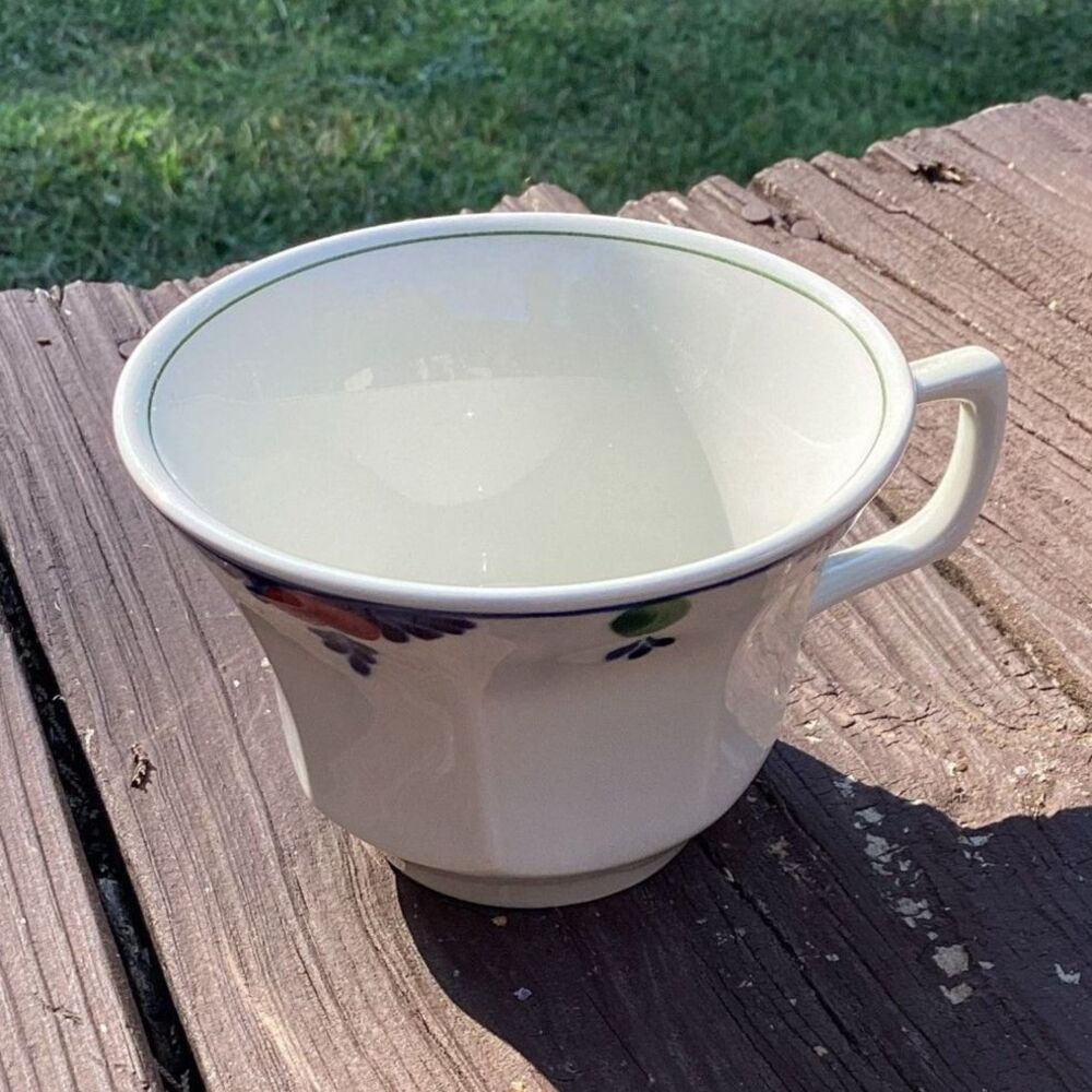 Adams Real English‎ Ironstone Tea Cup Made in England Floral Blue Red Green